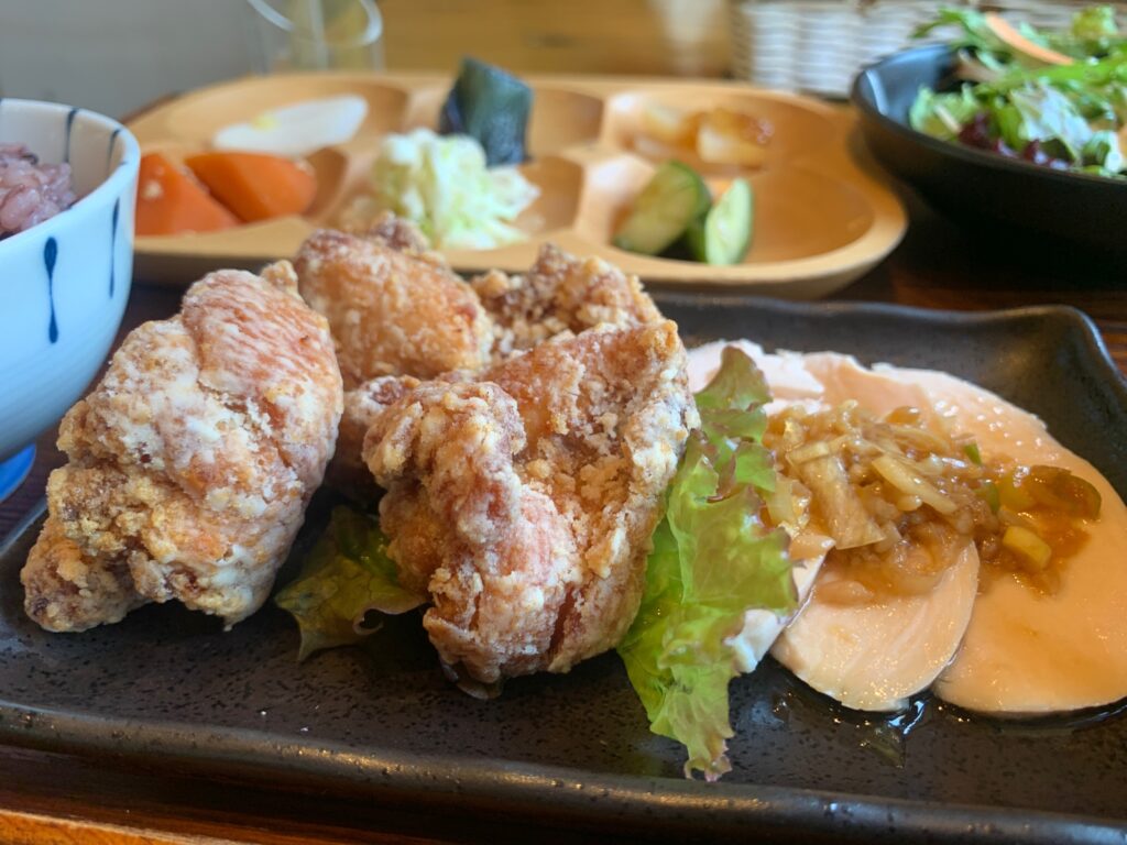 fried chicken＆steamed chicken
